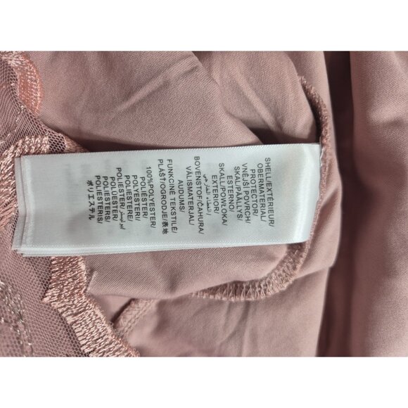 Adrianna Papell Women's Dress Size 8 V-Neck Bell Sleeves Embroidered Pink (63) - Picture 10 of 15